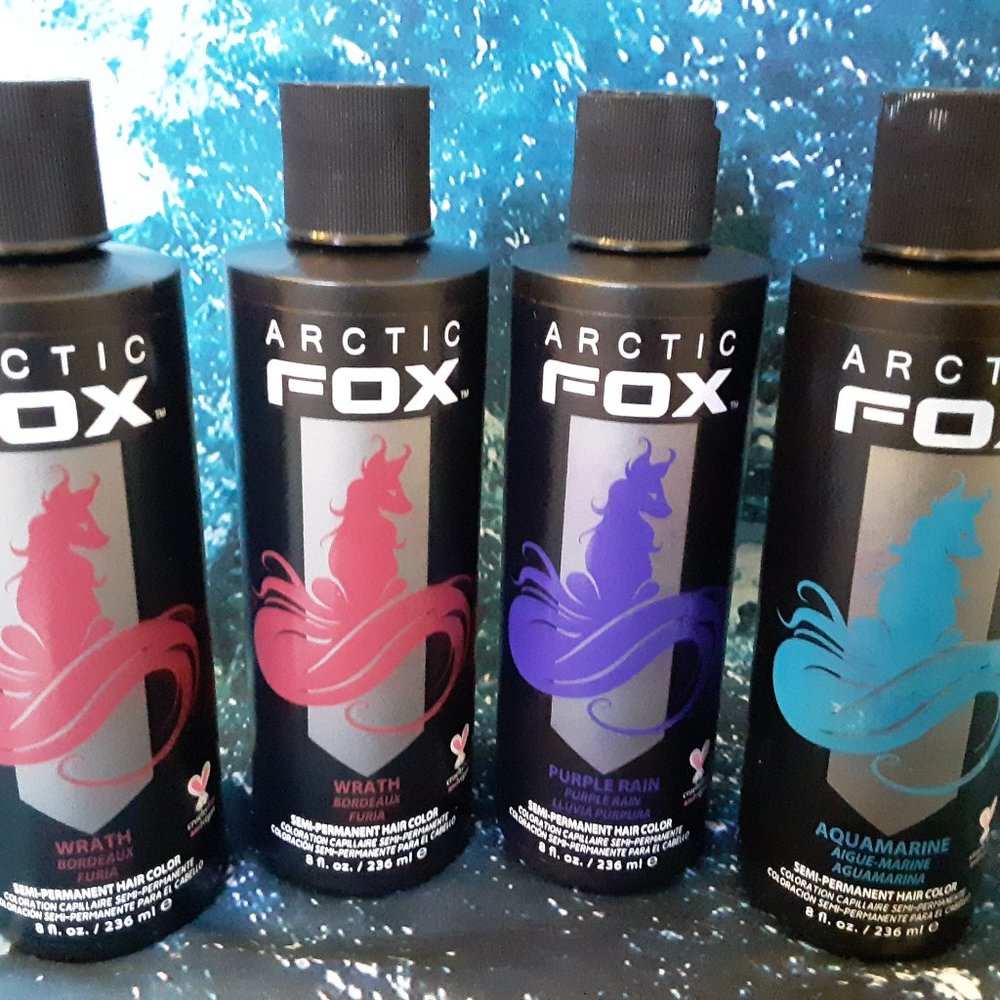 Arctic Fox Wrath Red, Purple Rain, Aquamarine Blue Hair Dye Assortment Bundle